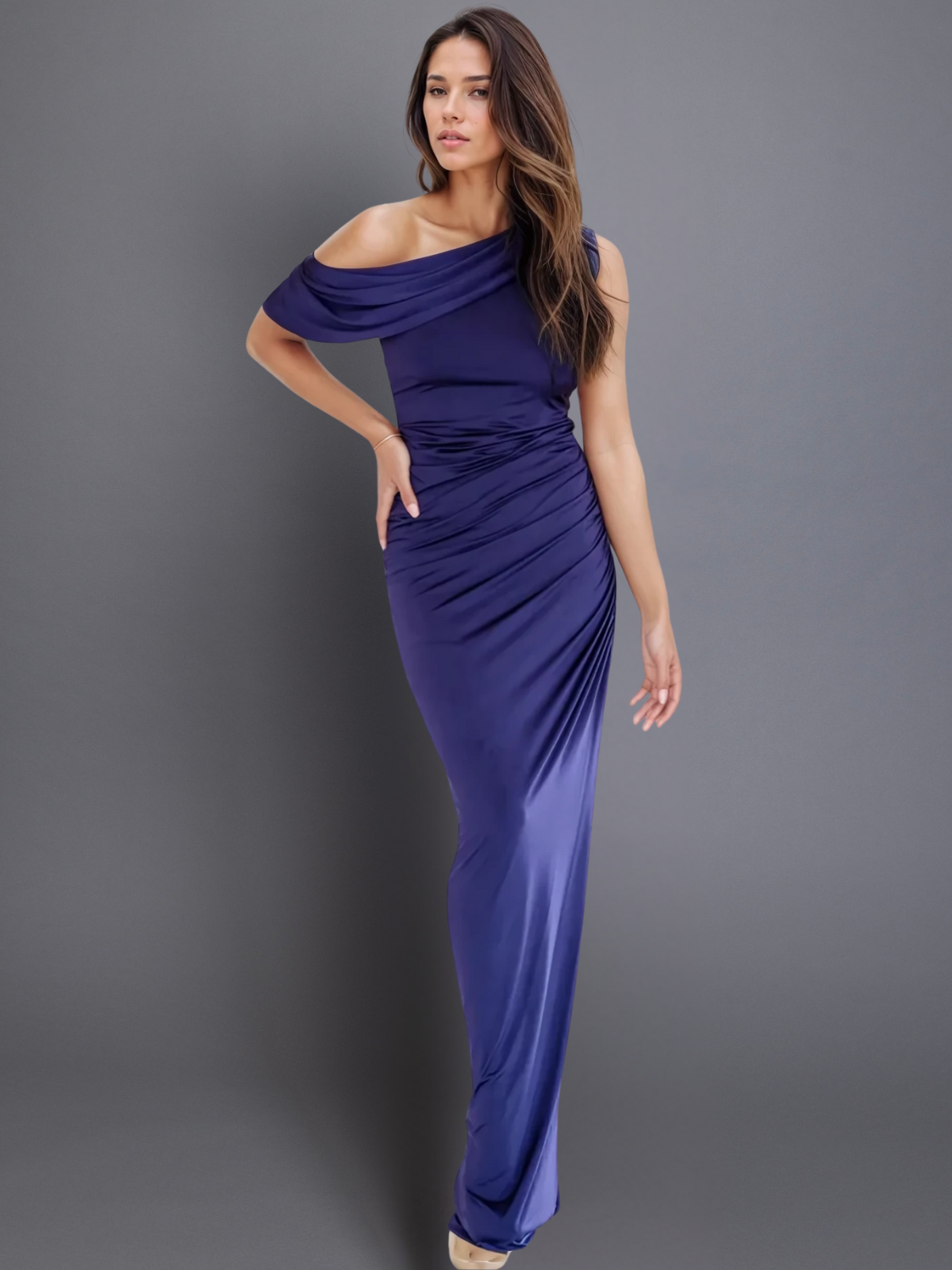 eva-eggplant-evening-dress-front by Pia Gladys Perey