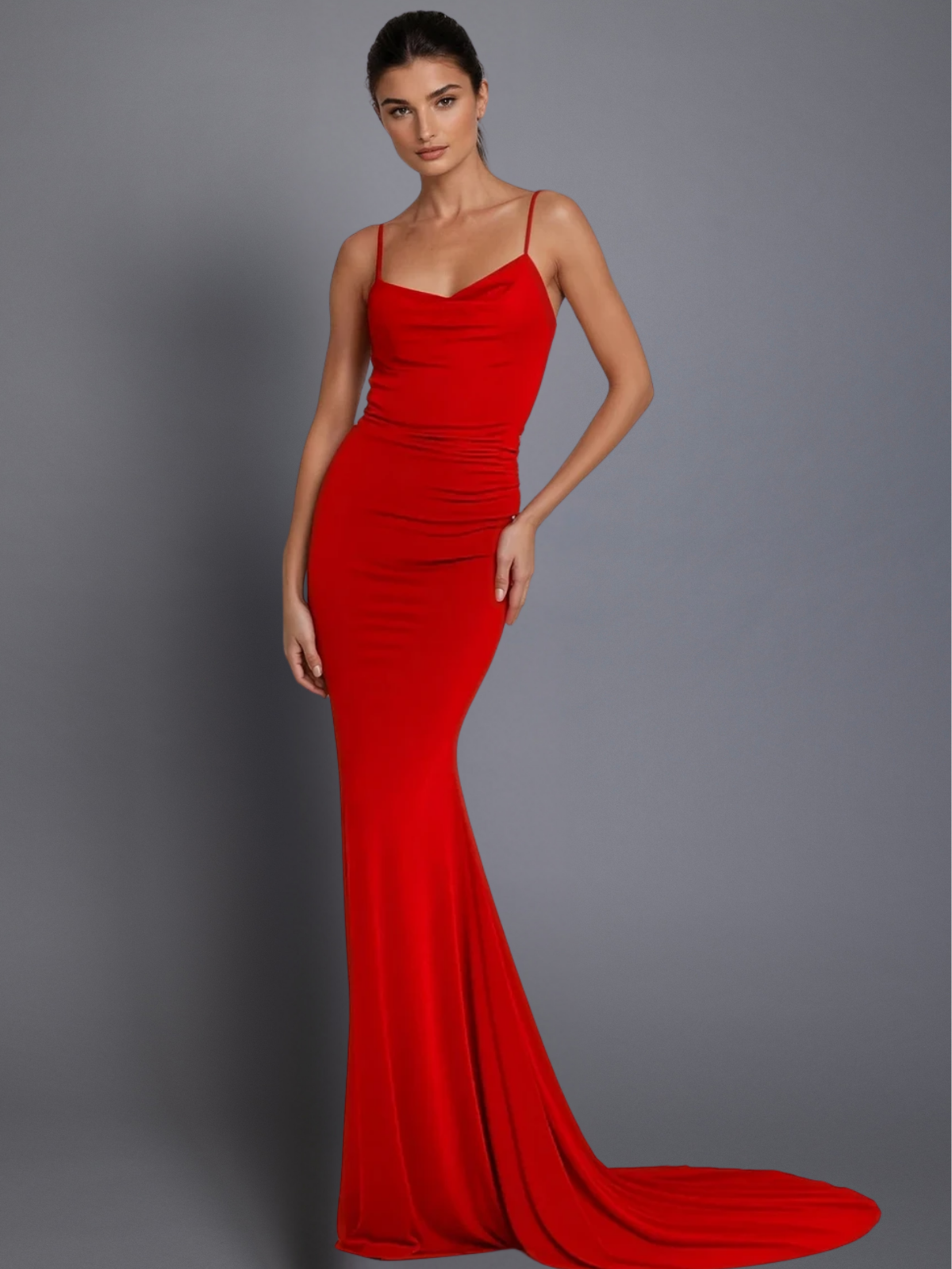shania-red-evening-dress-front by Pia Gladys Perey