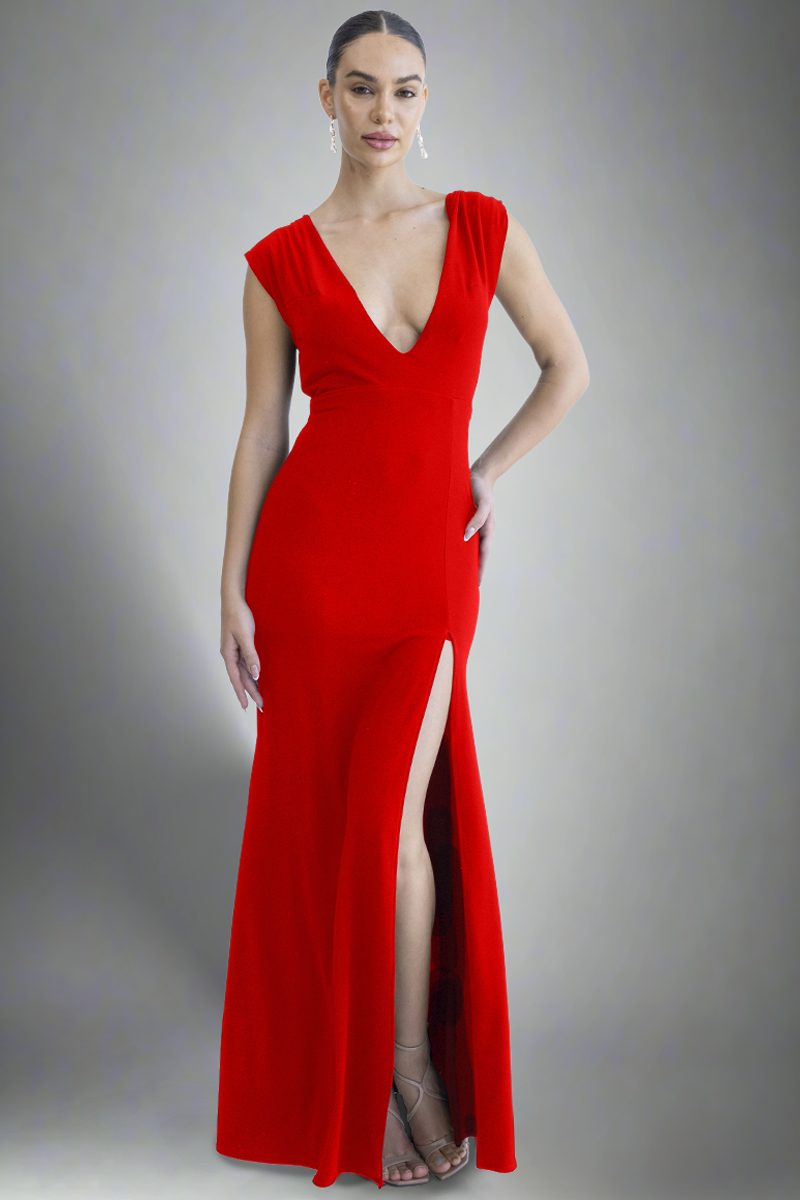 blossom-red-formal-dress-front by Pia Gladys Perey