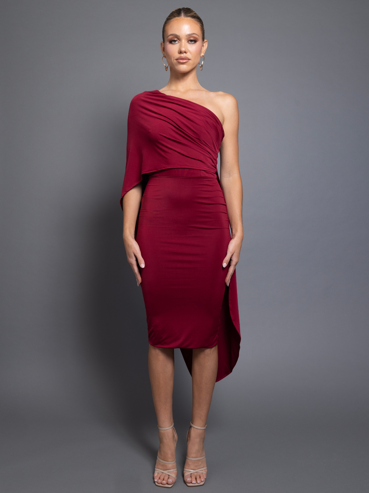 rochelle-wine-cocktail-dress-front by Pia Gladys Perey