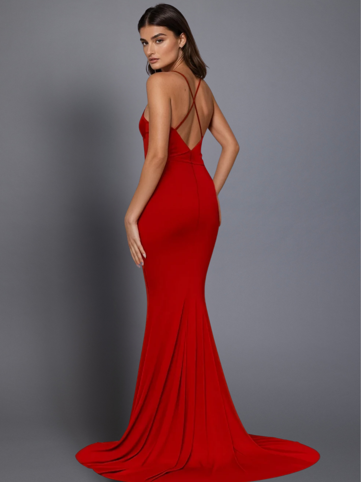 shania-red-evening-dress-back by Pia Gladys Perey